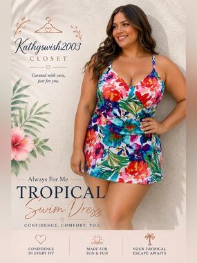 Always For Me Tropical Swim Dress